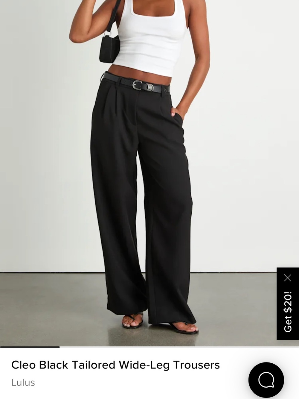 Lulu's Black High-Waist Trousers with Elastic Waist